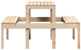 tömör fenyőfa piknik asztal 110 x 134 x 75 cm