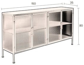 Fekete fém tálalószekrény 150x80 cm Boli – Dutchbone