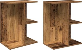 vidaXL éjjeliszekrények 2 db régi fa 46,5x29x61 cm gépelt fa