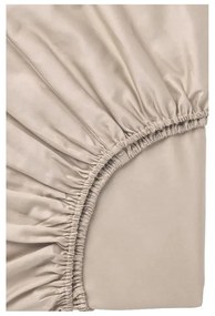 Bézs egyszemélyes hosszabbított háromrészes renforcé pamut ágyneműhuzat lepedővel 160x220 cm Amore – Mila Home