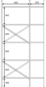 Natúr színű könyvespolc tölgyfa dekorral 58x175 cm Ara – Marckeric