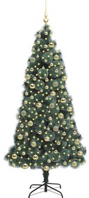 Mesterséges, előre világított karácsonyfa gömb szettel 210 cm