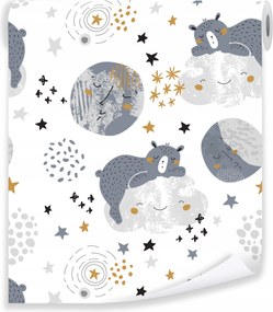 Tapéta A Gyerekszobába Felhők Állatok Gyerekeknek Flizelin