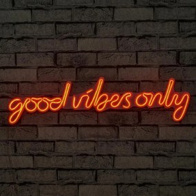 Műanyag LED-es fali dekoráció, Good Vibes Only - Red