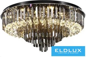 ELDLUX Kristály üveg mennyezeti lámpa E14×10 D500x350mm Fekete