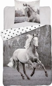 Ifjúsági ágyneműhuzat Ló fehér galoppban 140x200