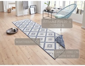 Malibu kék-krémszínű kültéri szőnyeg, 350 x 80 cm - NORTHRUGS