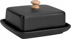 Bona porcelán vajtartó, fekete