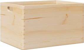 vidaXL Fa doboz fogantyúkkal 40x30x23 cm tömör fa fenyő