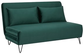 Zöld kinyitható kanapé ZENIA VELVET