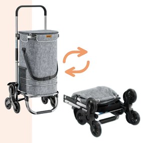 Jurhan COMFORT bevásárlótáska lépcsőjáró kerekekkel, 50l, szürke