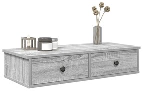 Falipolc fiókokkal szürke sonoma 80x31x17 cm műszaki fa