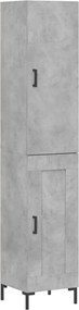vidaXL betonszürke szerelt fa magasszekrény 34,5x34x180 cm