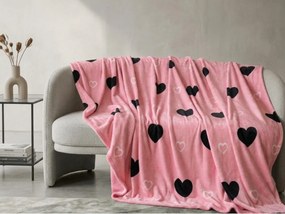Mikroplüss pléd CORAZON, rózsaszín Méret: 200 x 220 cm