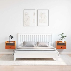 Éjjeli asztal 2 pcs Viaszbarna 38 x 36 x 29.5 cm Tömör fenyőfa