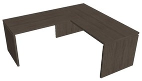 Verno ergonomikus asztal 180 x 200 cm, bal, antracit tölgy