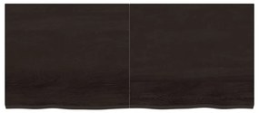 sötétbarna kezelt tömör tölgyfa fali polc 140 x 60 x (2-4) cm