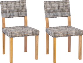 vidaXL Étkezőszék 2 pcs Kubu Szürke 46 x 55 x 84 cm Kubu rattán
