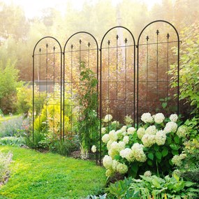 Outsunny 4 darabos Kert Trellis Készlet, Növény Támogató Keret Acélból, 50 x 180 cm, Fekete | Aosom