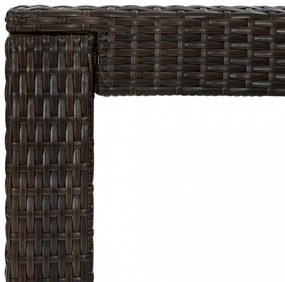 barna polyrattan kerti bárasztal 100 x 60,5 x 110,5 cm