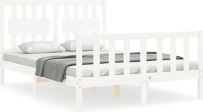 vidaXL fehér tömör fenyőfa ágy matrac nélkül 140 x 200 cm