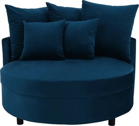Kerek fotel, Velvet szövet kék, SALOTO