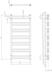 Sapho - Fürdőszobai törölközőszárító radiátor METRO DOS 343W/230V 50x110 cm fényes króm