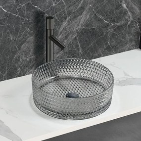 AREZZO design GLAM üvegmosdó, világosszürke