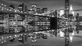 Háttérkép Brooklyn híd New York éjszaka cz-b város panoráma 312x219 +ragasztó