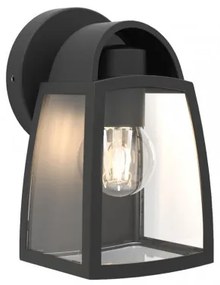 LED lámpatest , oldalfali , E27 foglalat , matt fekete , átlátszó üveg, kültéri , IP44 , LUTEC , KELSEY