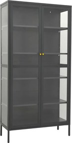 vidaXL antracitszürke acél és edzett üveg vitrin 90 x 40 x 180 cm
