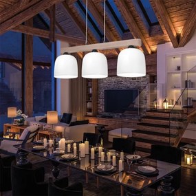 Kolarz A1352.83.W - Csillár zsinóron NONNA 3xE27/60W/230V tölgy/fehér