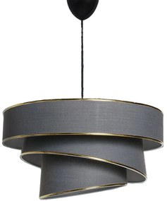 Antracitszürke-aranyszínű függőlámpa textil búrával ø 40 cm Couper – Opviq lights