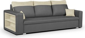 PAVEL Háromszemélyes kinyitható kanapé Szürke/krém