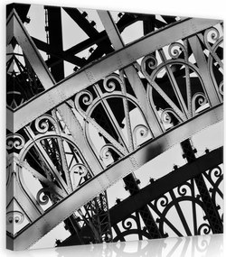 Vászonkép 40x40 Eiffel-torony fém szerkezet fekete-fehér áttört geometria