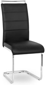 Szánkótalpas Étkezőszék Fekete Eco-bőr Kárpittal. LOCA 2