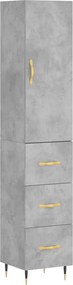 vidaXL betonszürke szerelt fa magasszekrény 34,5x34x180 cm
