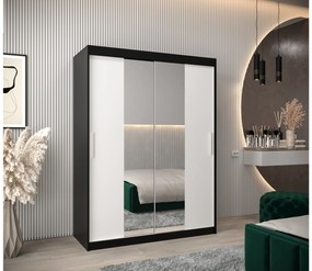 Ruhásszekrény 150 cm Toki 1 (matt fekete + matt fehér). 1064905