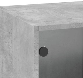 betonszürke faliszekrény üvegajtókkal 35x37x100 cm