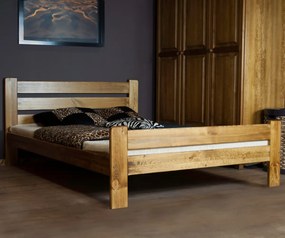 AMI nábytek Fenyőfa ágy Neli 140x200 cm, tölgy színben