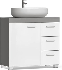 IVY mosdó alatti szekrény, 30x70x64 cm, fehér/szürke Vasagle