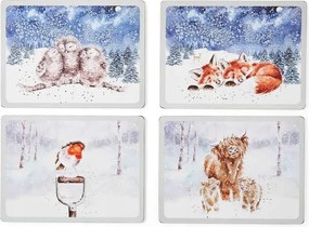 Parafa Alátétek Asztalra Pimpernel Állatok Tél Verandál Nagy Kpl 4 db