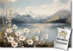 Fotótapéta Flizelina Tájkép Hegyek Tó Fehér Virágok Tavasz 400x280 ragasztó