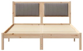 Ágykeret Kárpitozott Fejtámlával Tópszínű 140 x 200 cm