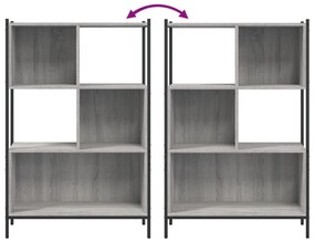 szürke sonoma színű szerelt fa könyvespolc 72x28x109 cm