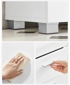 Mosdó alatti szekrény, fürdőszobai szekrény 3 nagy fiókkal, 30 x 70 x 64 cm, fehér