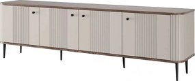 Vesper 4D TV-szekrény 187 cm - kasmír / diófa / fekete lábak