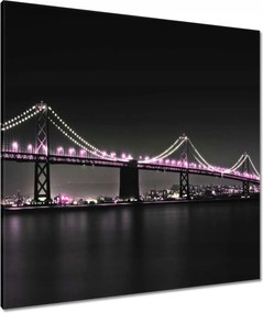 Vászonkép 90x90 Híd Lila fények
