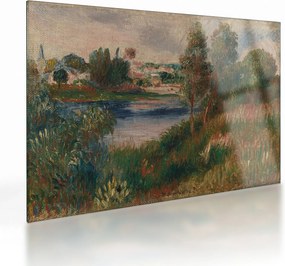 Üveg kép - Auguste Renoir, Landscape at Vetheuil, reprodukciók (70x50 cm)