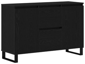 Fekete tölgyfából készült oldalszekrény 104x35x70 cm Mérnöki fa